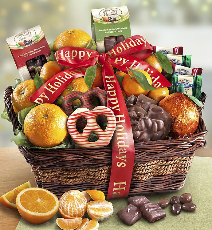 Yuletide Cheer Holiday Fruit & Sweets Basket