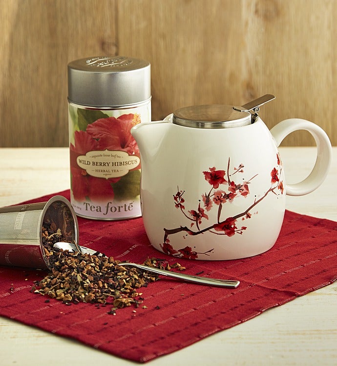 Tea Forte® Cherry Blossom Teapot & Tea