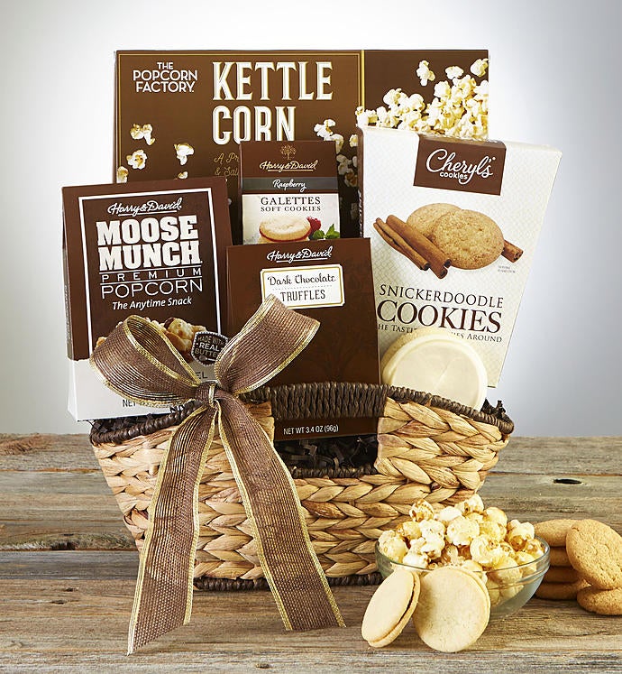 premier favorites sweets & treats gift basket