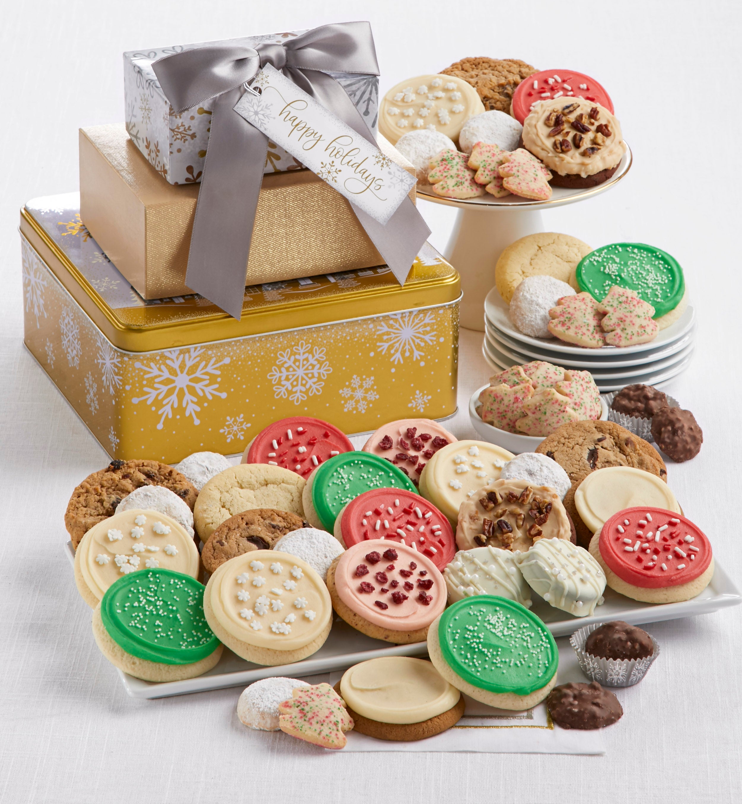 Cheryl's Happy Holidays Sparkling Gift Tower