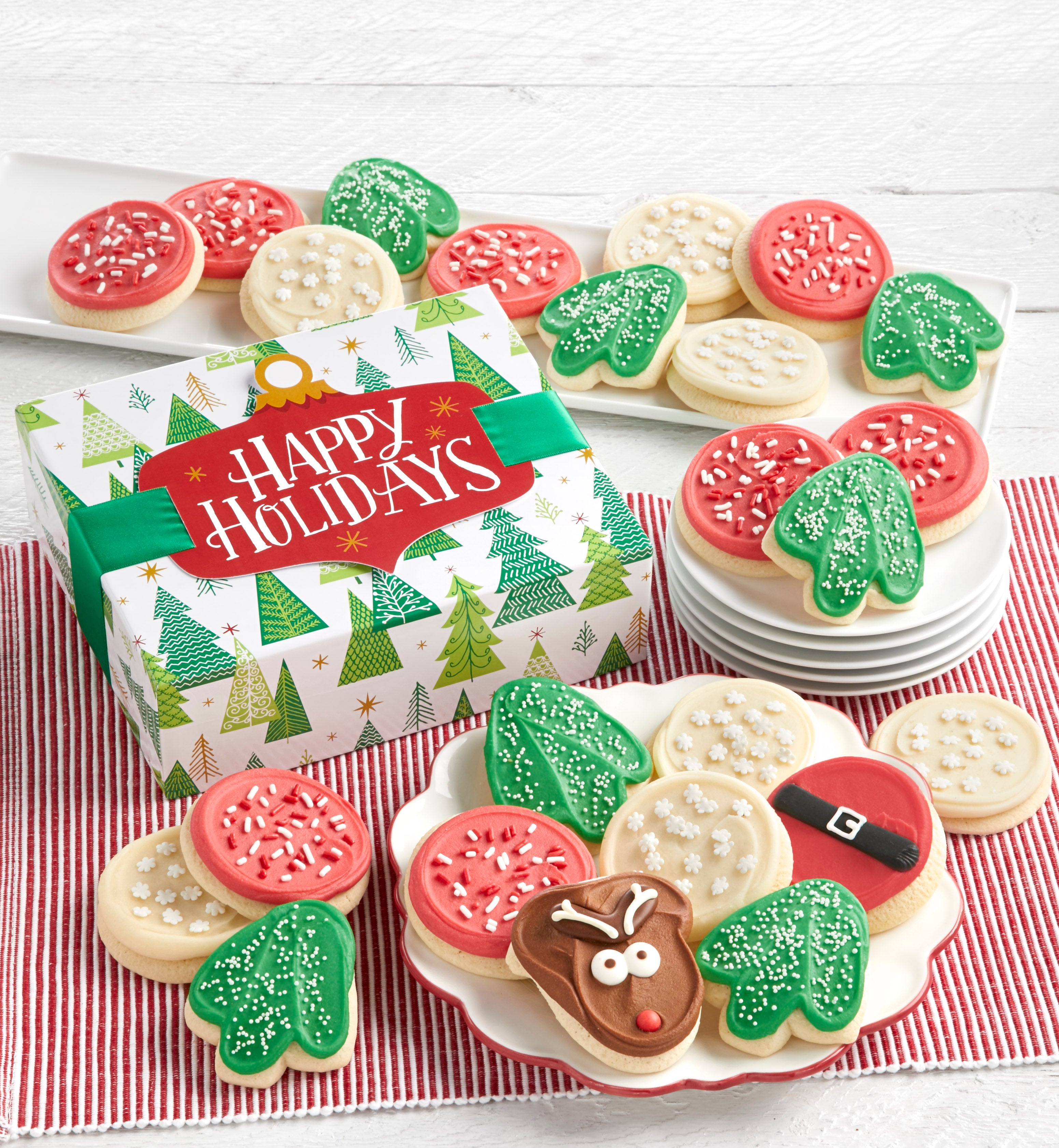 Cheryl's Happy Holidays Cut-Out Cookie Gift Box