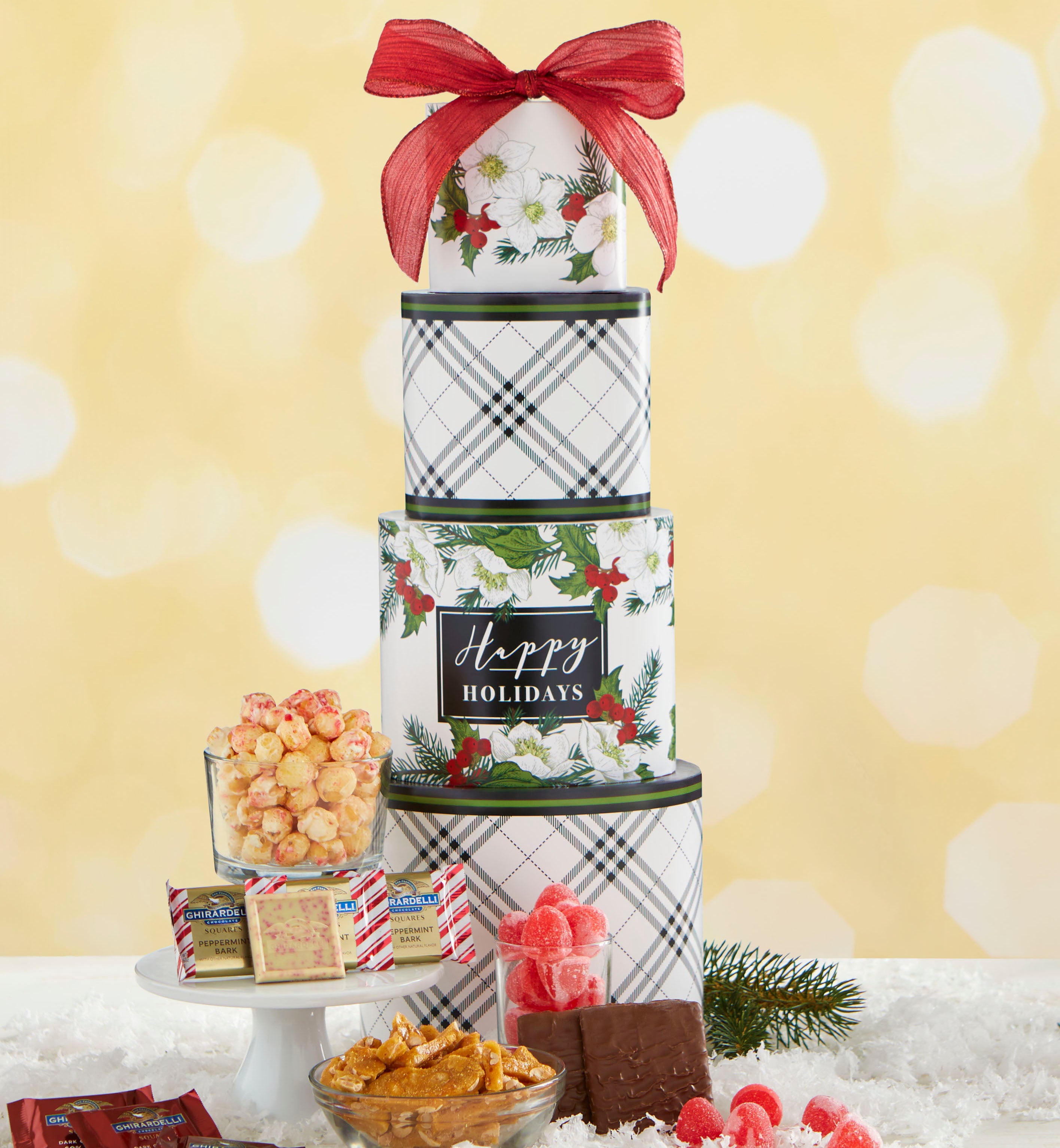 Season's Best Holly Berry Gift Tower