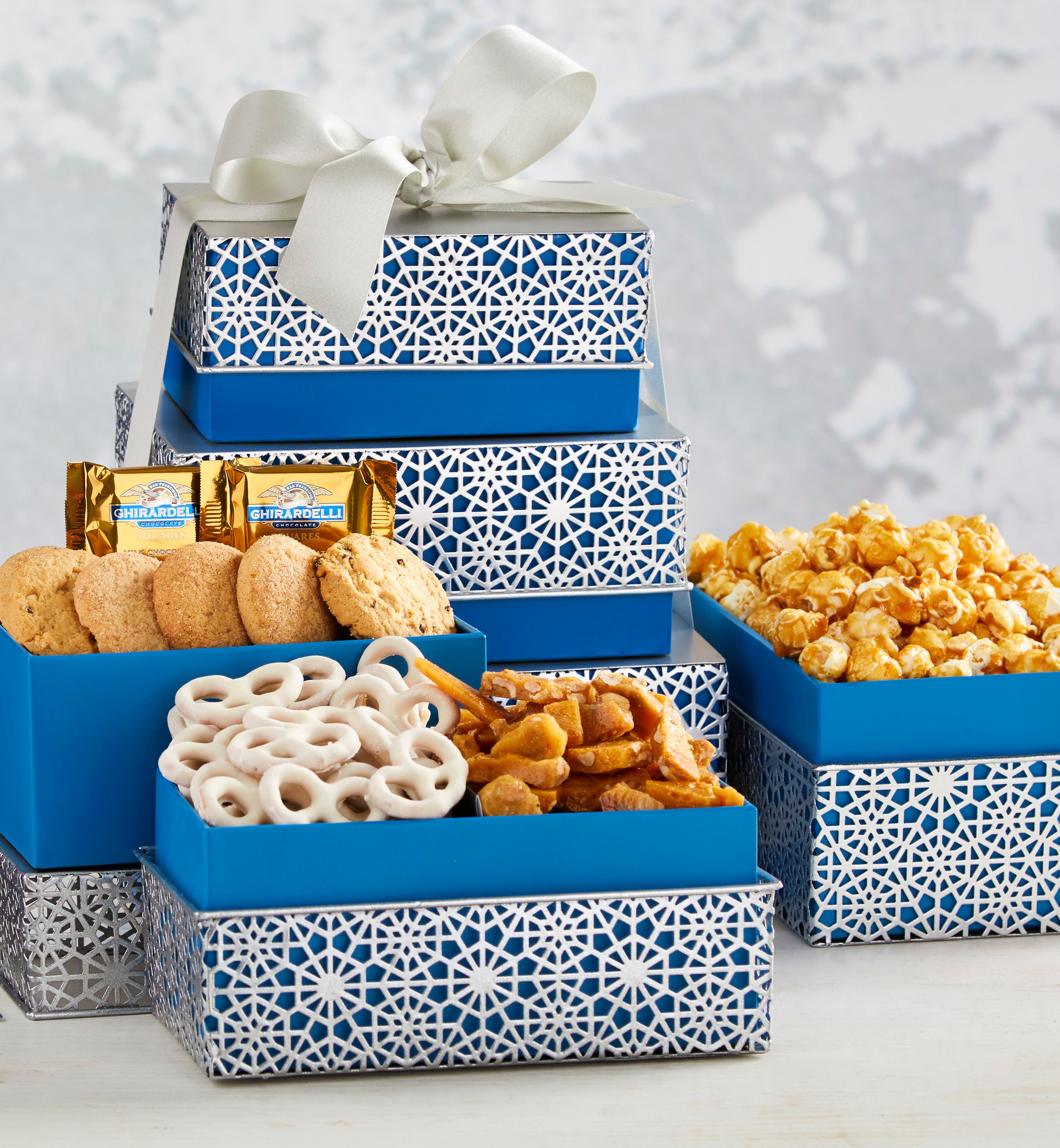 Sophisticated Snowflake Sweets Tower