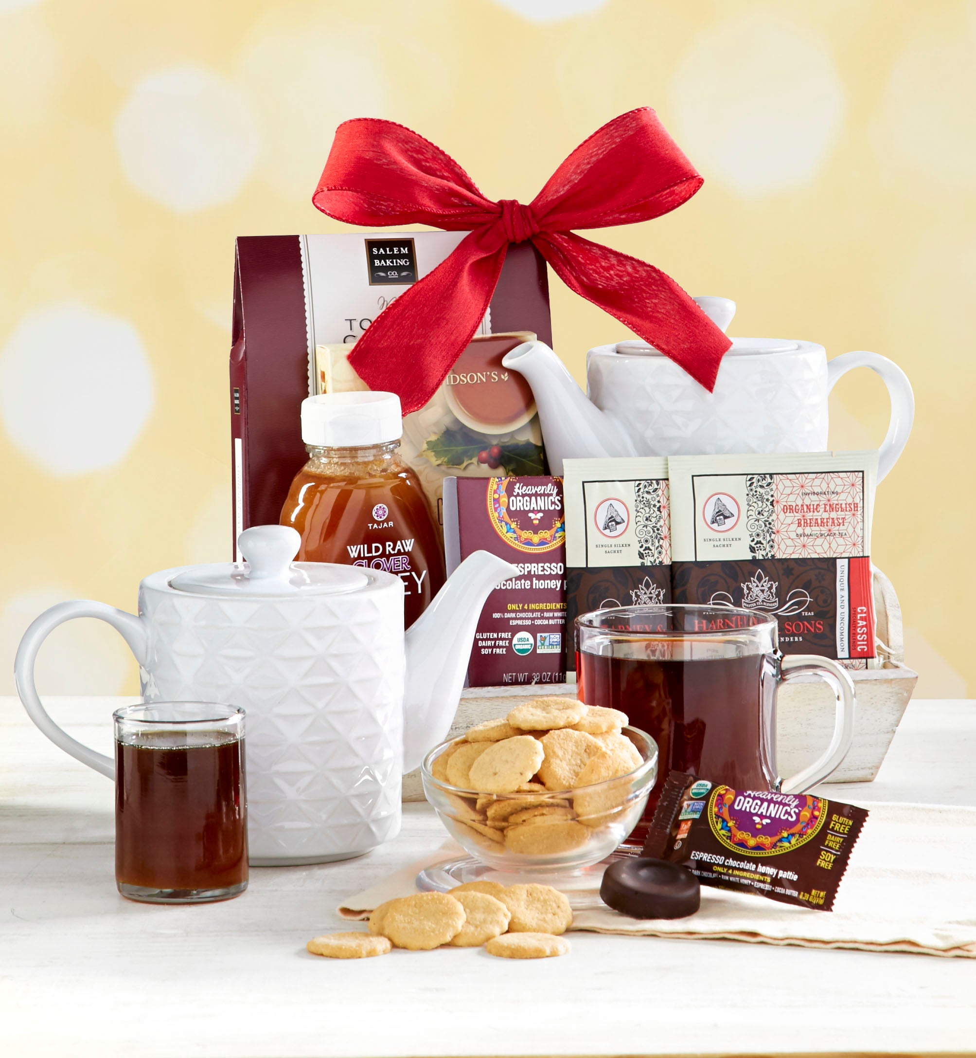 Wintry Warmer Holiday Tea Gift Tray with Teapot