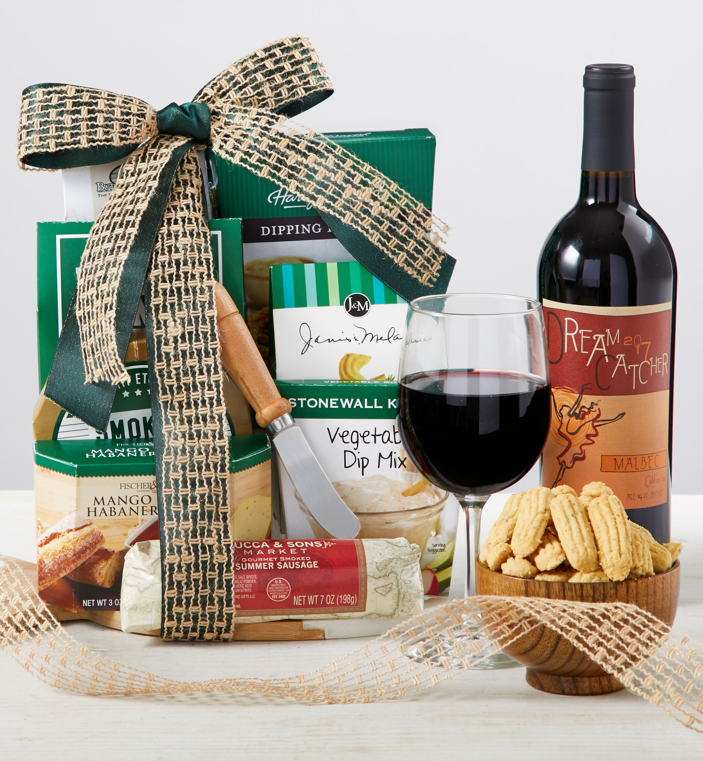 Woodland Entertainer with Cutting Board and Wine