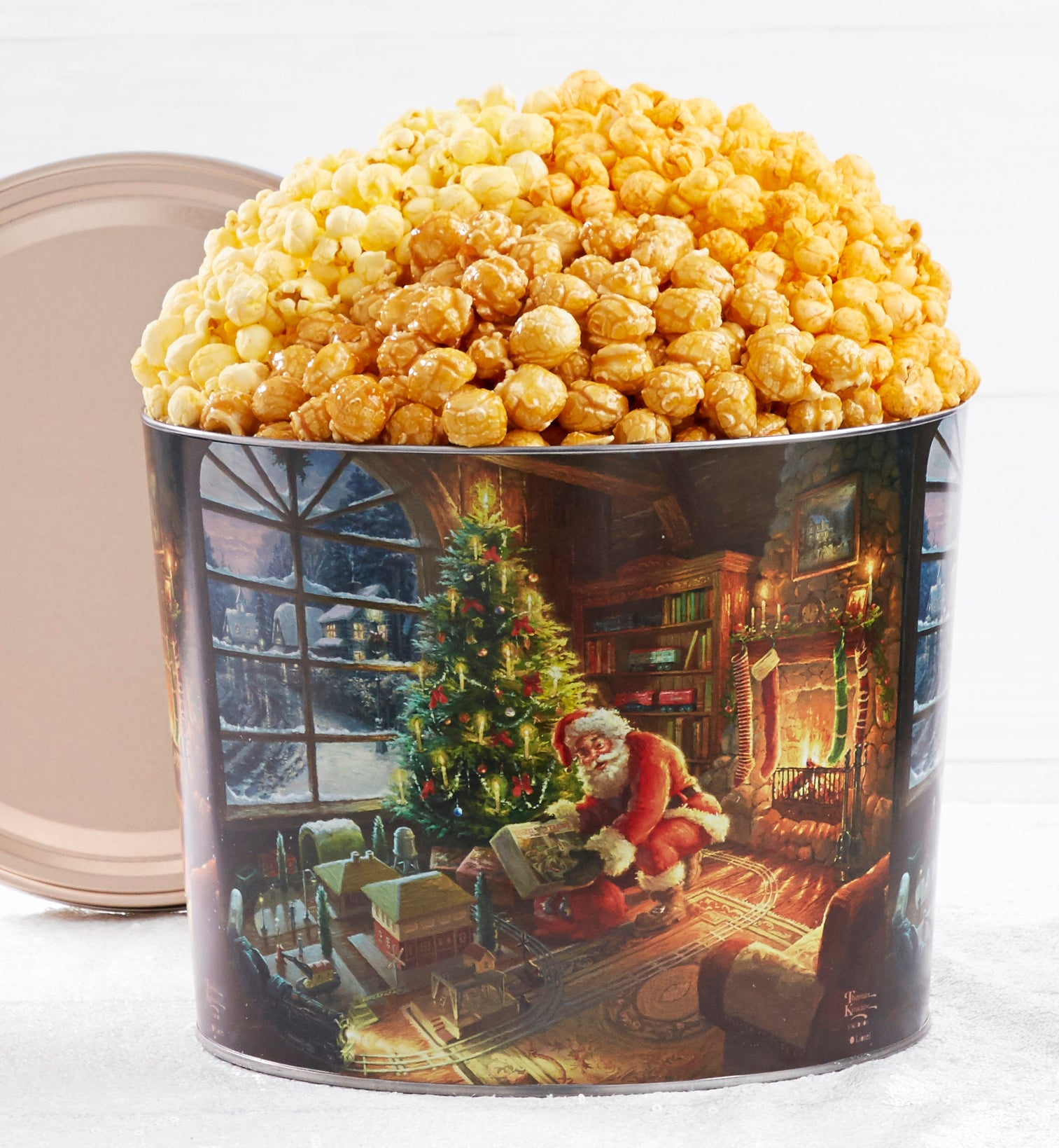 Popcorn Factory Thomas Kinkade® Santa 2G 3-Flavor Tin