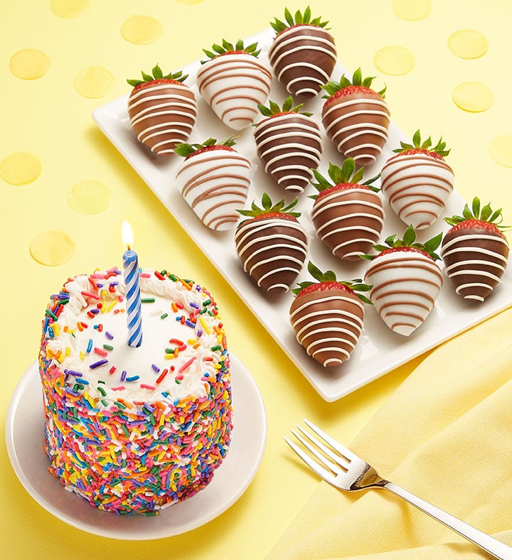 Chocolate Covered Strawberries & Birthday Cake