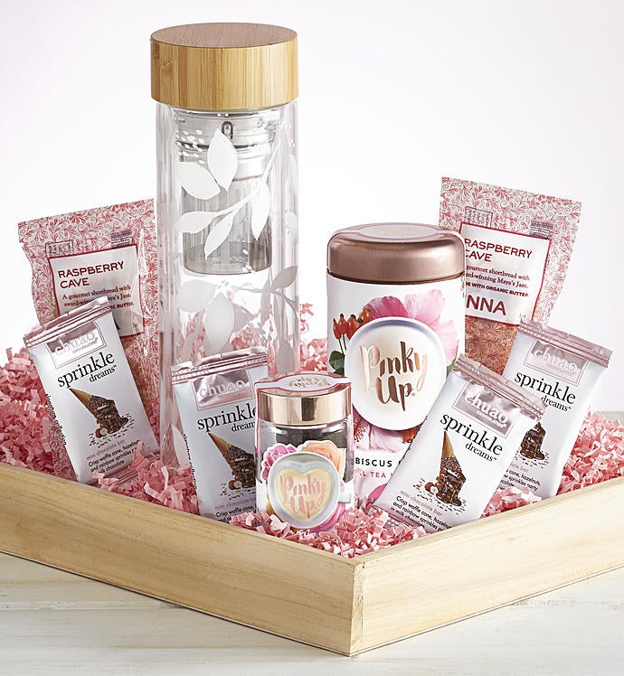 Glass Tea Infuser with Treats Gift Crate